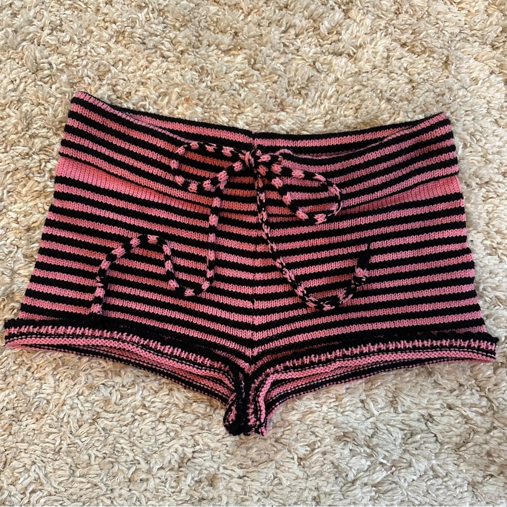 Pink & Black Knit Microshorts